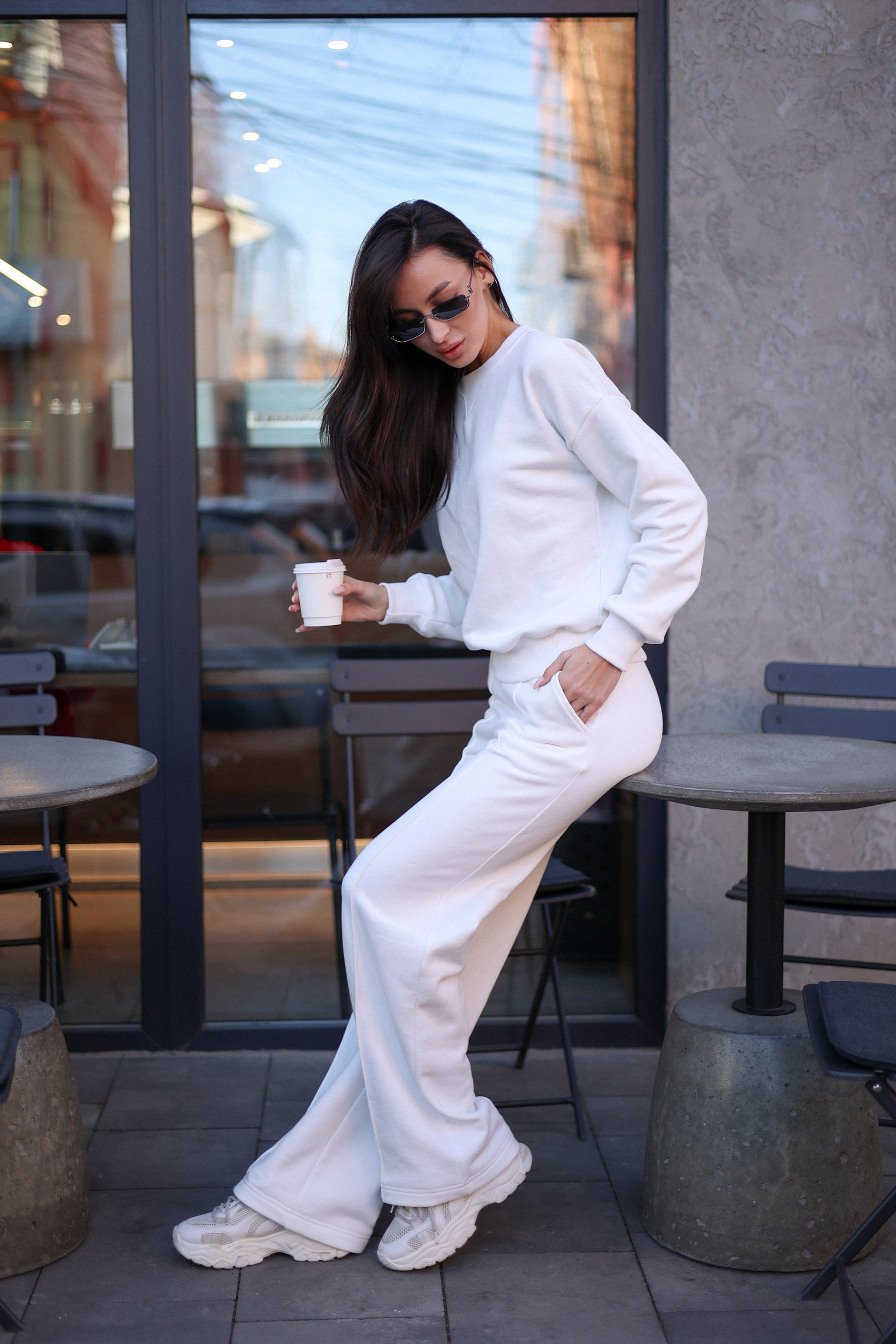 Sweatset with palazzo pants