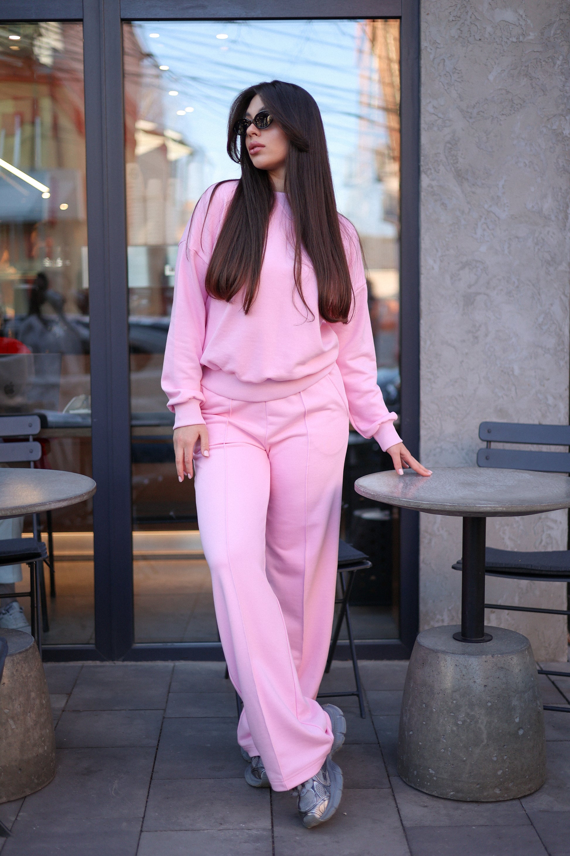 Sweatset with palazzo pants