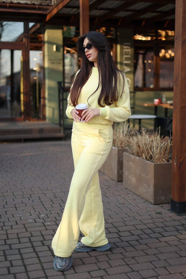 Yellowe Sweatshirt & Palazzo Set