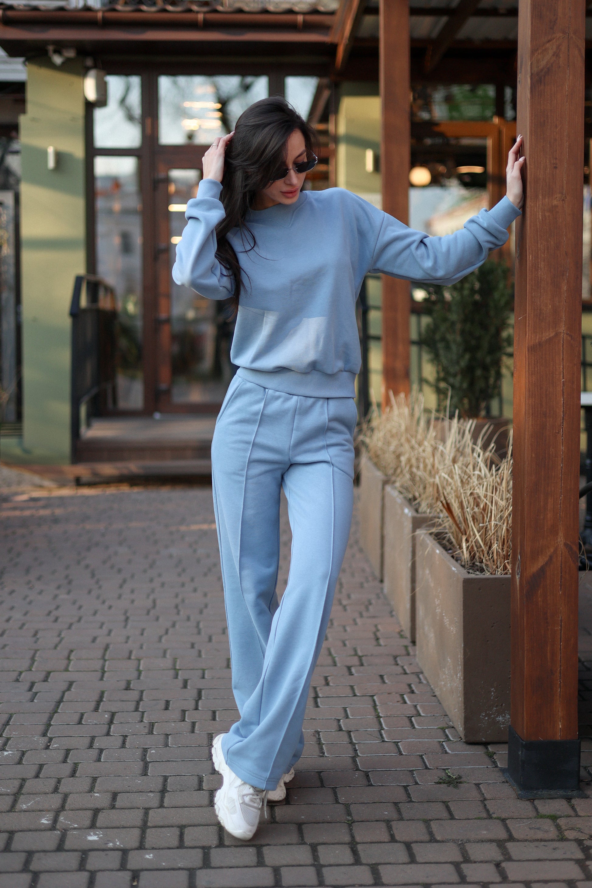 Sweatset with palazzo pants