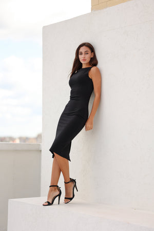 Midi cotton dress Felice (black)