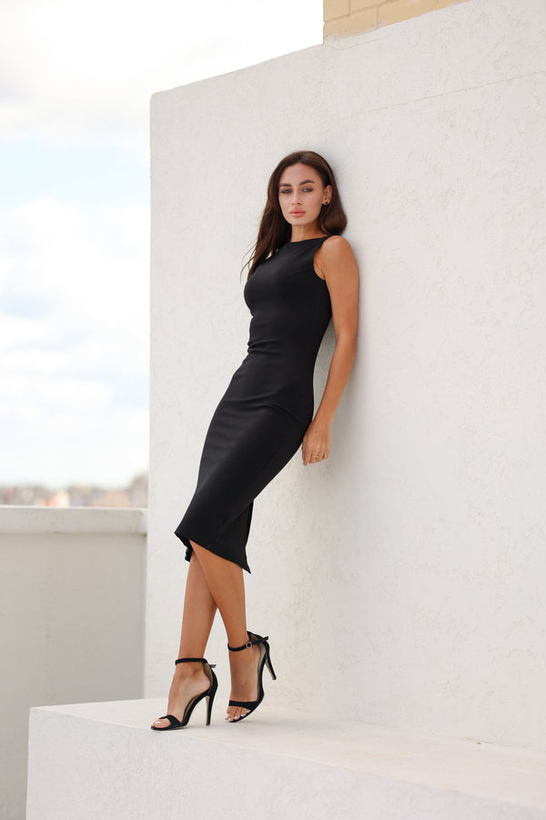 Midi cotton dress Felice (black)