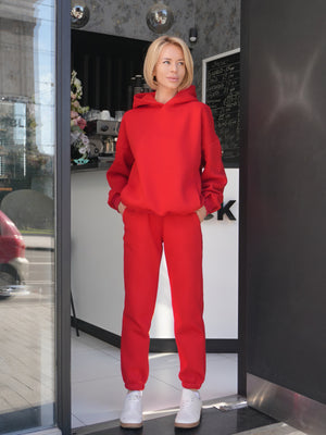 Oversized Hoodie & Jogger Set Cosmi (Red)