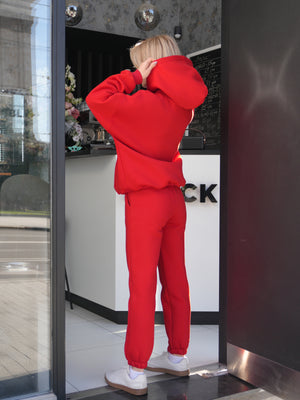 Oversized Hoodie & Jogger Set Cosmi (Red)