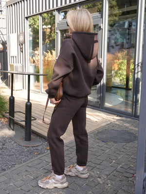 Oversized Hoodie & Jogger Set Cosmi (Chocolate)