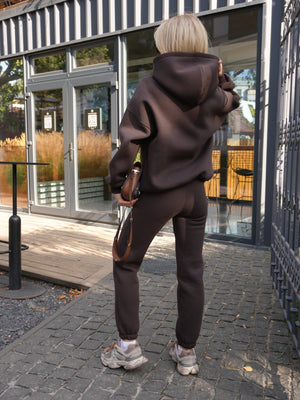 Oversized Hoodie & Jogger Set Cosmi (Chocolate)