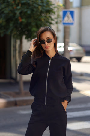 Black Bomber & Jogger Set