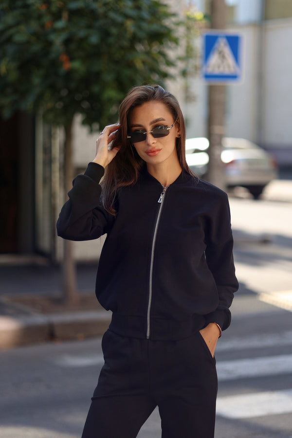 Black Bomber & Jogger Set