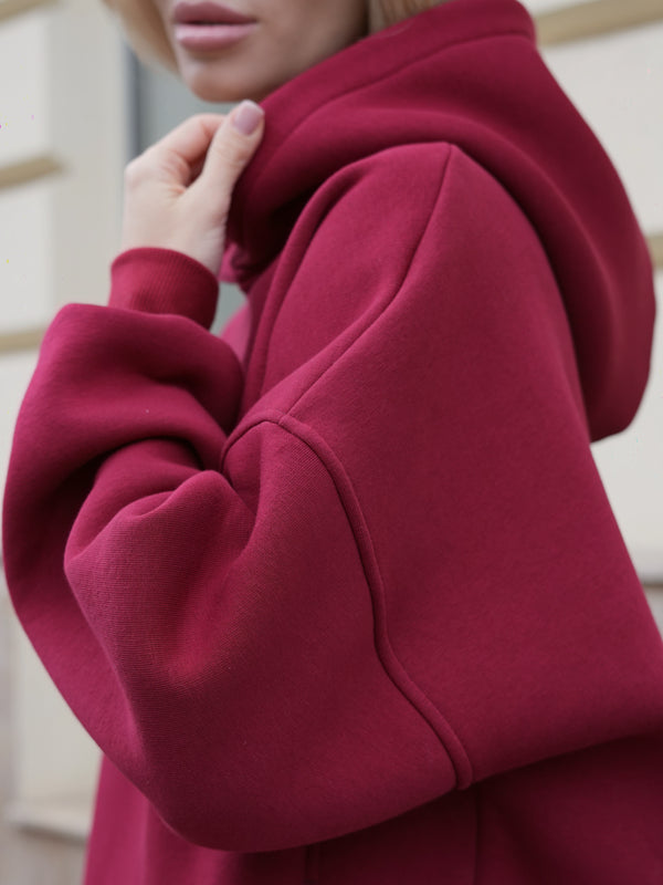 Oversized Hoodie & Jogger Set Cosmi (Bordo)