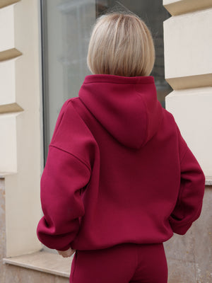 Oversized Hoodie & Jogger Set Cosmi (Bordo)