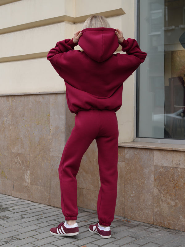 Oversized Hoodie & Jogger Set Cosmi (Bordo)