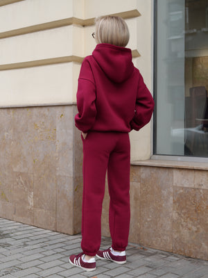 Oversized Hoodie & Jogger Set Cosmi (Bordo)