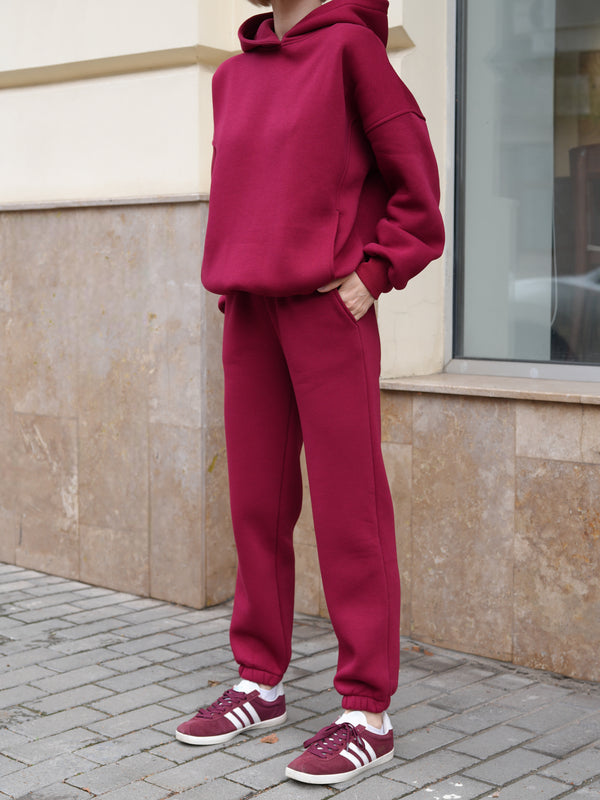 Oversized Hoodie & Jogger Set Cosmi (Bordo)