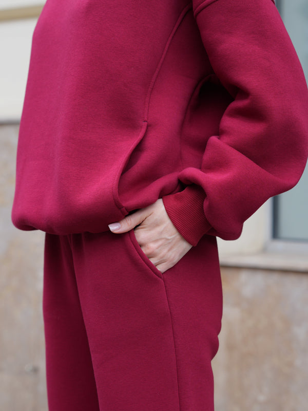 Oversized Hoodie & Jogger Set Cosmi (Bordo)