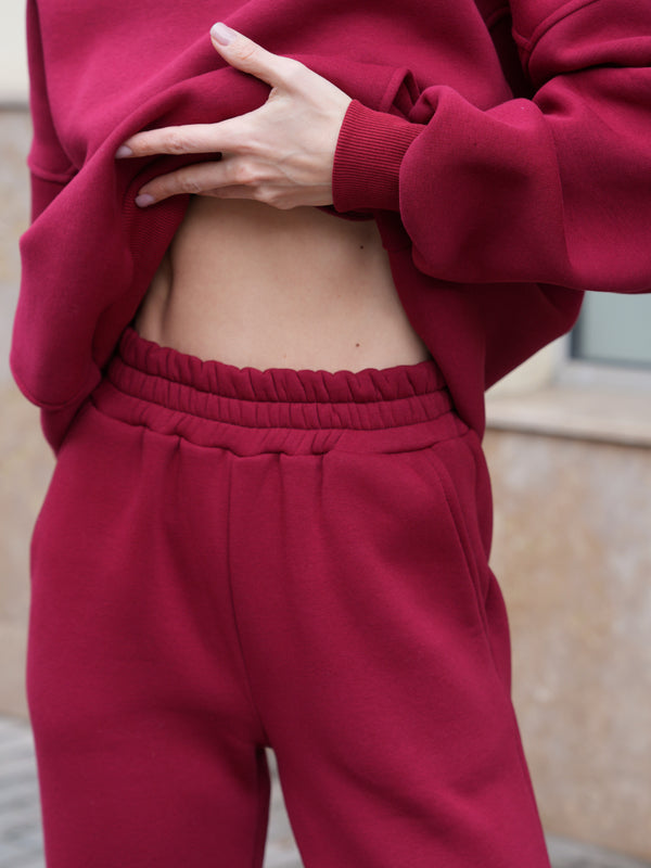 Oversized Hoodie & Jogger Set Cosmi (Bordo)