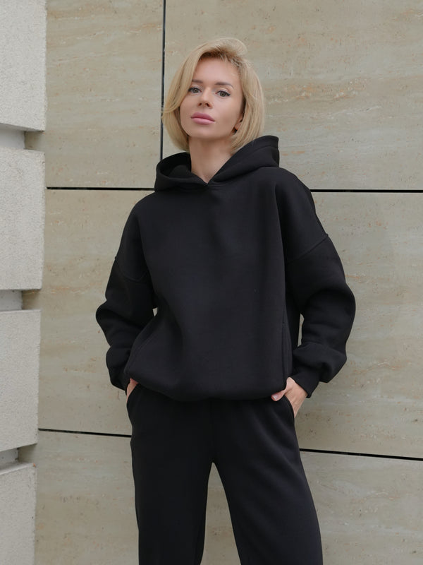 Oversized Hoodie & Jogger Set Cosmi (Black)
