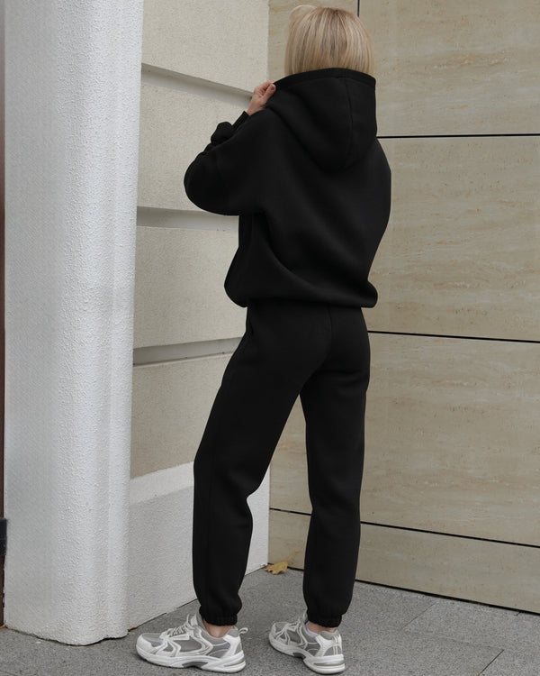 Oversized Hoodie & Jogger Set Cosmi (Black)