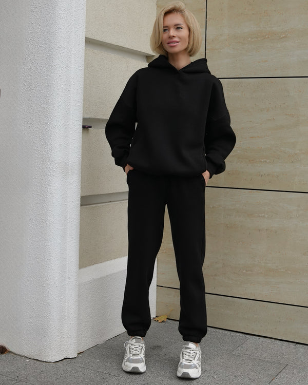 Oversized Hoodie & Jogger Set Cosmi (Black)