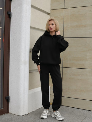 Oversized Hoodie & Jogger Set Cosmi (Black)