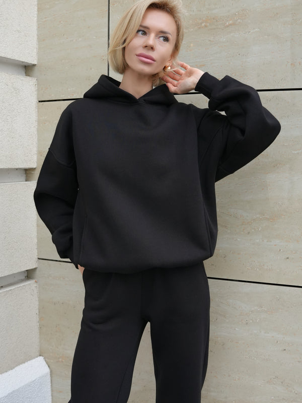Oversized Hoodie & Jogger Set Cosmi (Black)