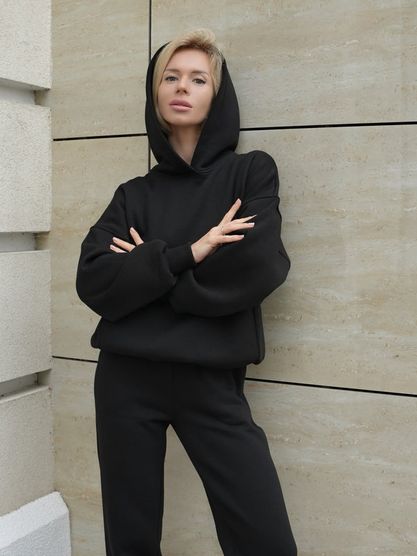 Oversized Hoodie & Jogger Set Cosmi (Black)