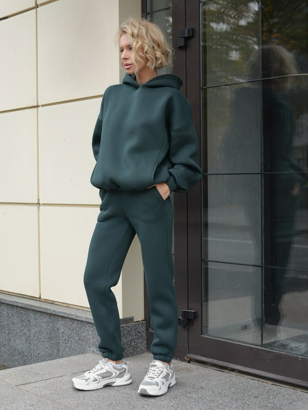 Oversized Hoodie & Jogger Set Cosmi (Emerald)