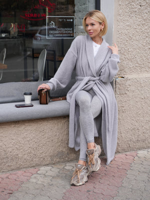 Gray Soft Knit Cardigan