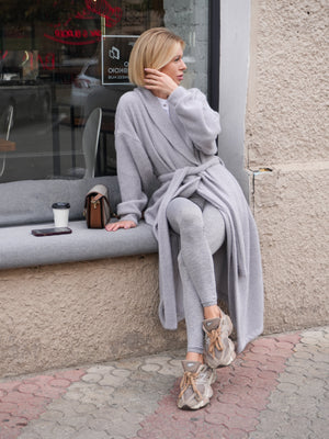 Gray Soft Knit Cardigan