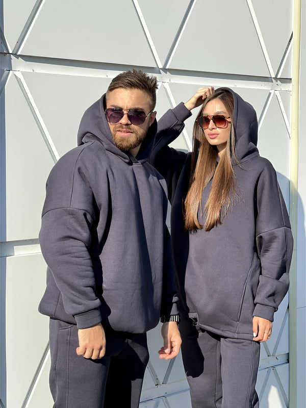 Tracksuit with Oversized Hoodie & Jogger  – Graphite