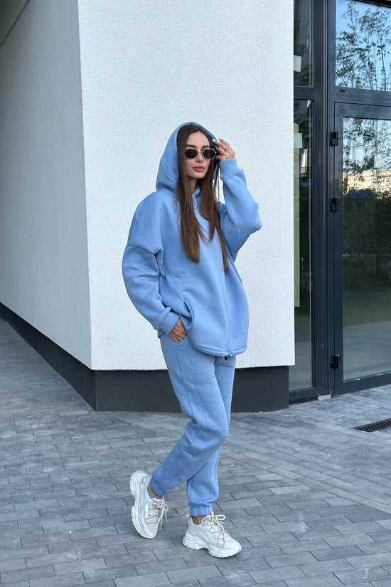 Tracksuit with Oversized Hoodie & Jogger – Blue