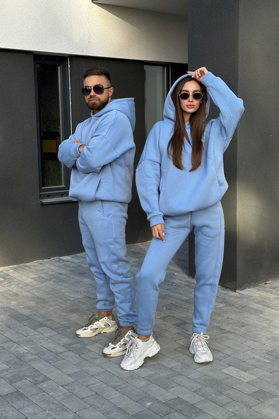 Tracksuit with Oversized Hoodie & Jogger – Blue