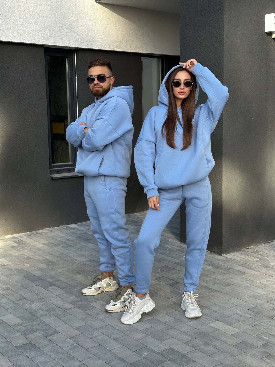 Tracksuit with Oversized Hoodie & Jogger – Blue