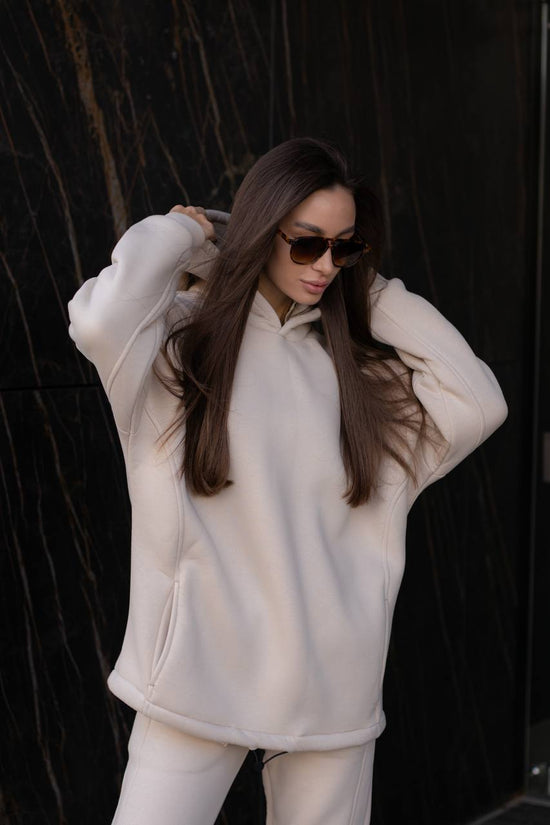 Tracksuit with Oversized Hoodie & Jogger  – Beige