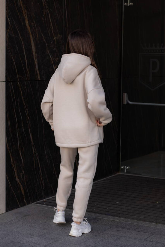 Tracksuit with Oversized Hoodie & Jogger  – Beige
