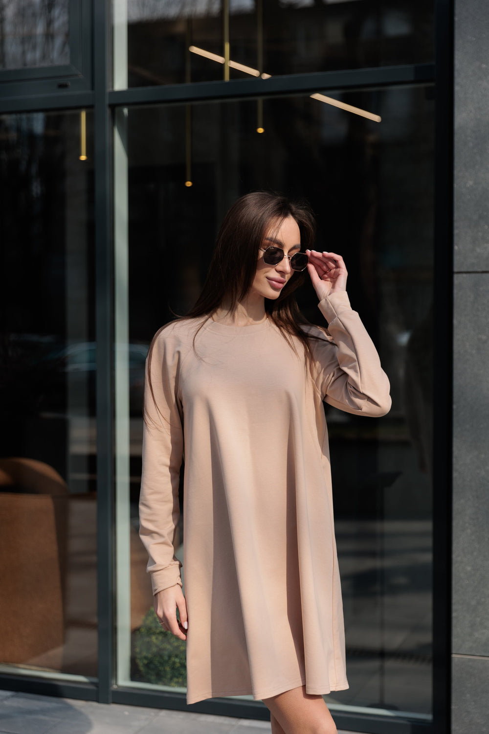 Sofi Beige Mini Dress