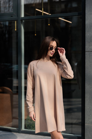 Sofi Beige Mini Dress