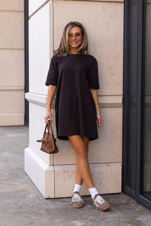 Lea Chocolate T-shirt Dress