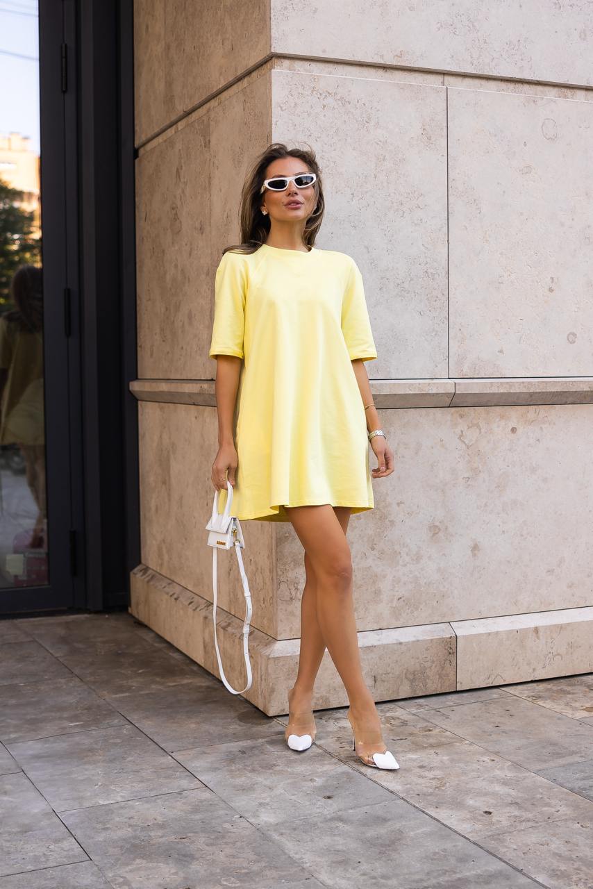 Lemon Glow T-Shirt Dress