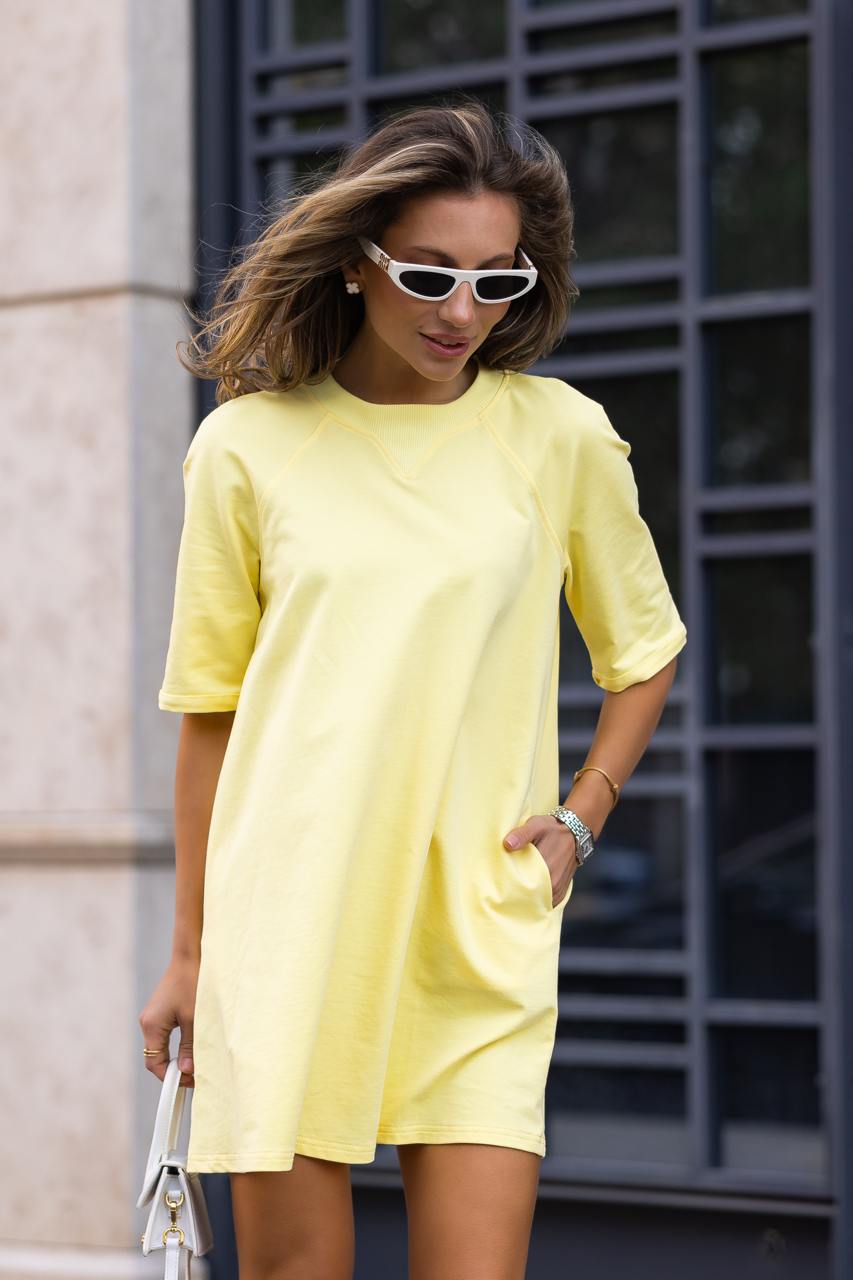 Lemon Glow T-Shirt Dress