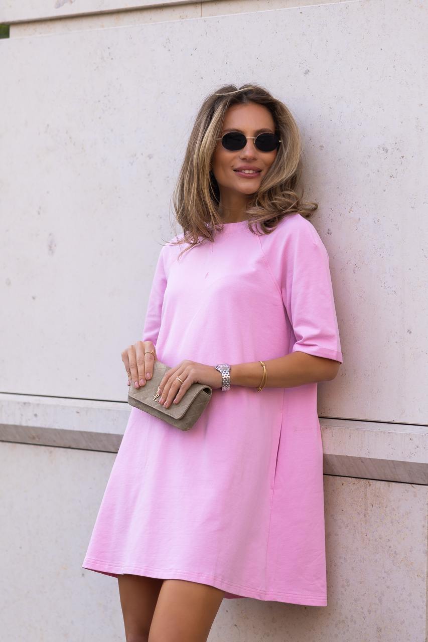 Pink Cotton T-Shirt Dress